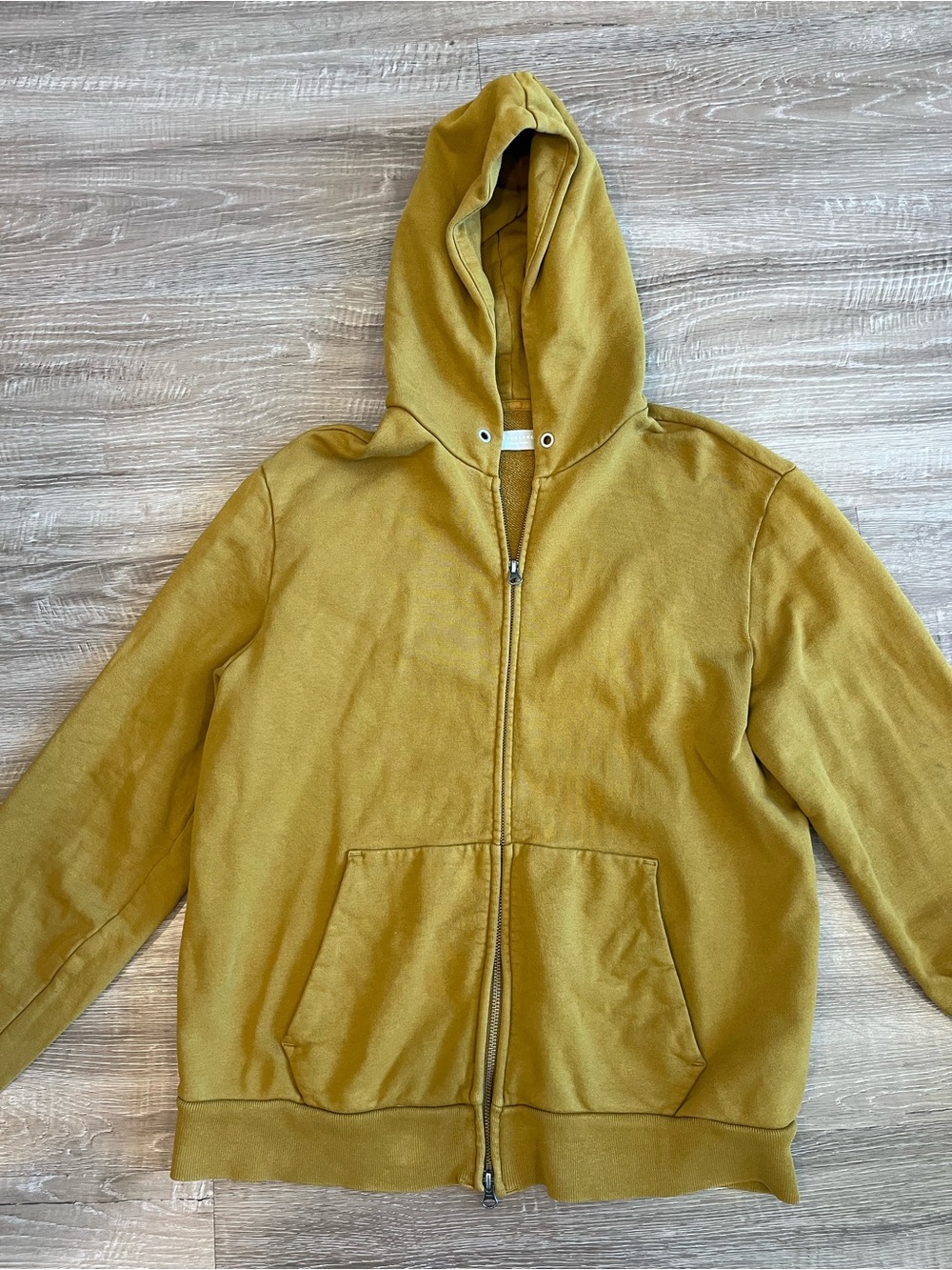 Everlane Mustard Yellow Organic Cotton Zip Up Jacket Small Oversized Small